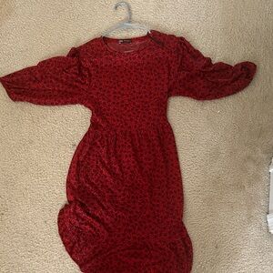 Zara Red Floral Maxi Dress